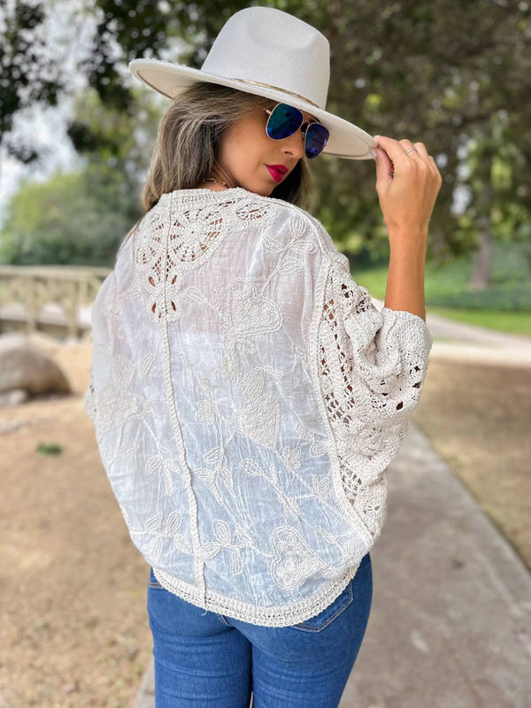 Ivory Crochet Lace Cardigan