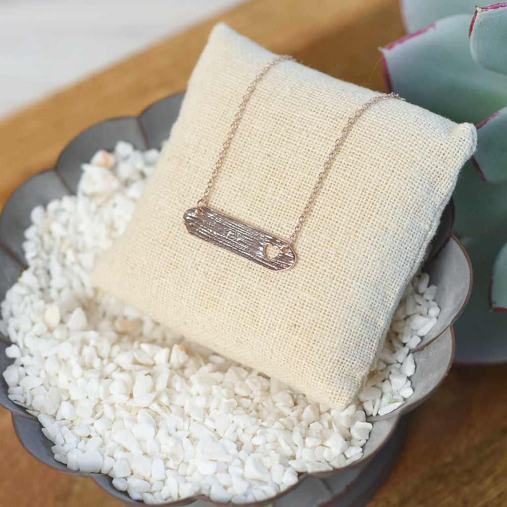 Open Heart Bar Pendant Necklace