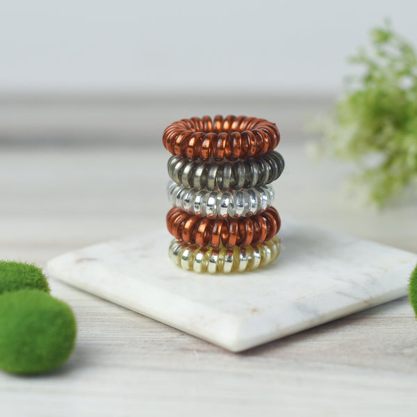 Medium Hair Coil Set in Mixed Metals