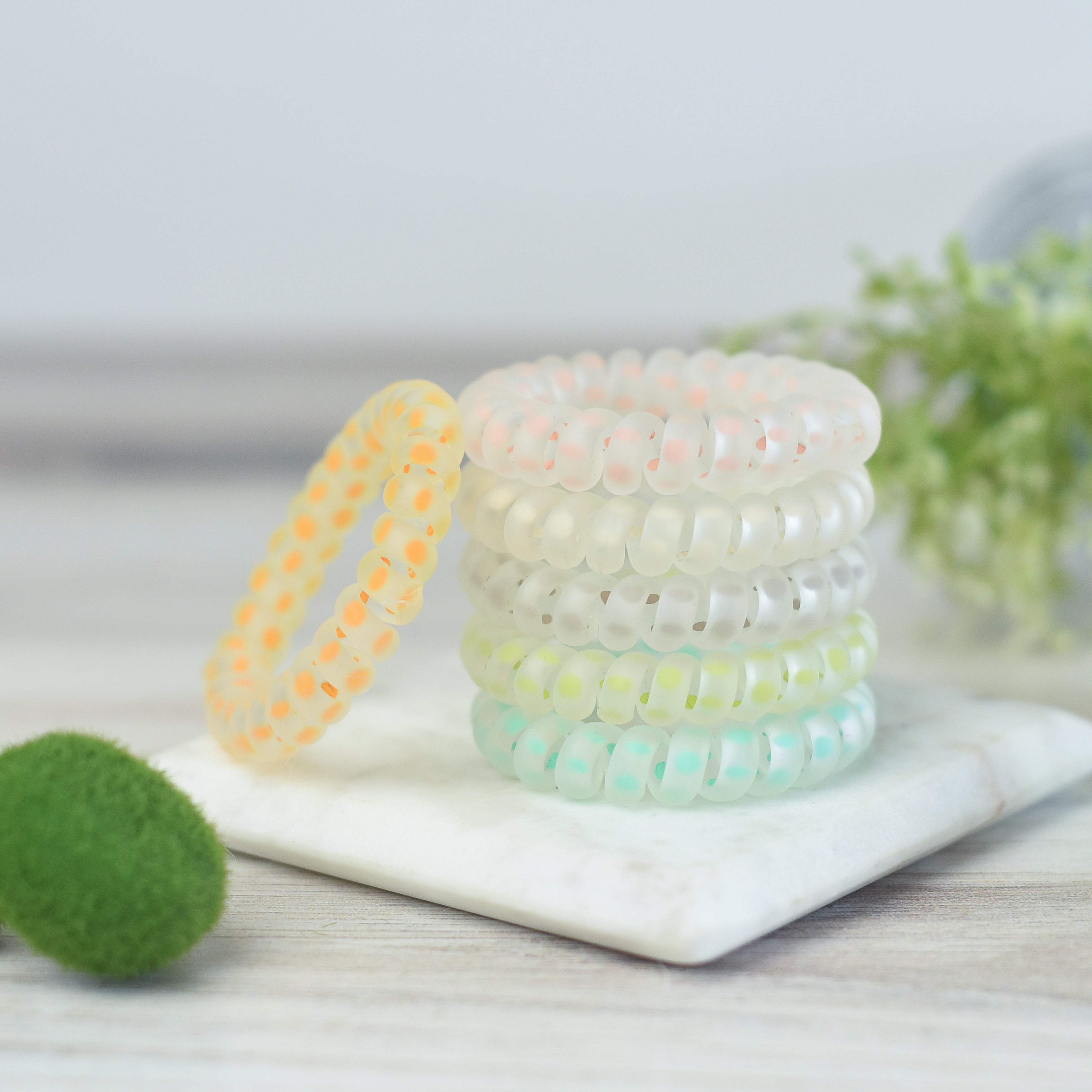 Large Hair Coil Set in Matte Dot Translucent