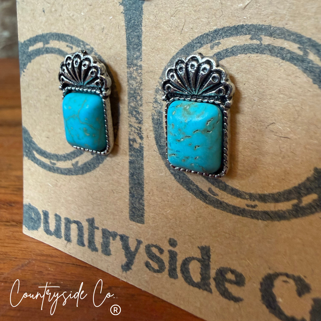 Turquoise Earring Square