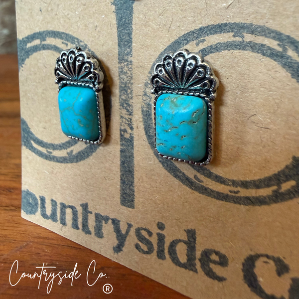 Turquoise Earring Square