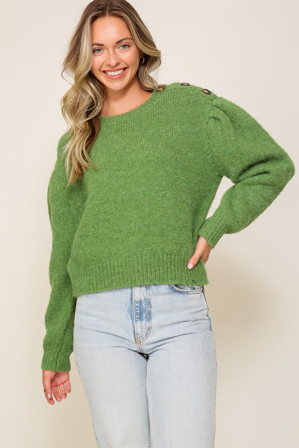 Meadow Mist Button-detail Sweater
