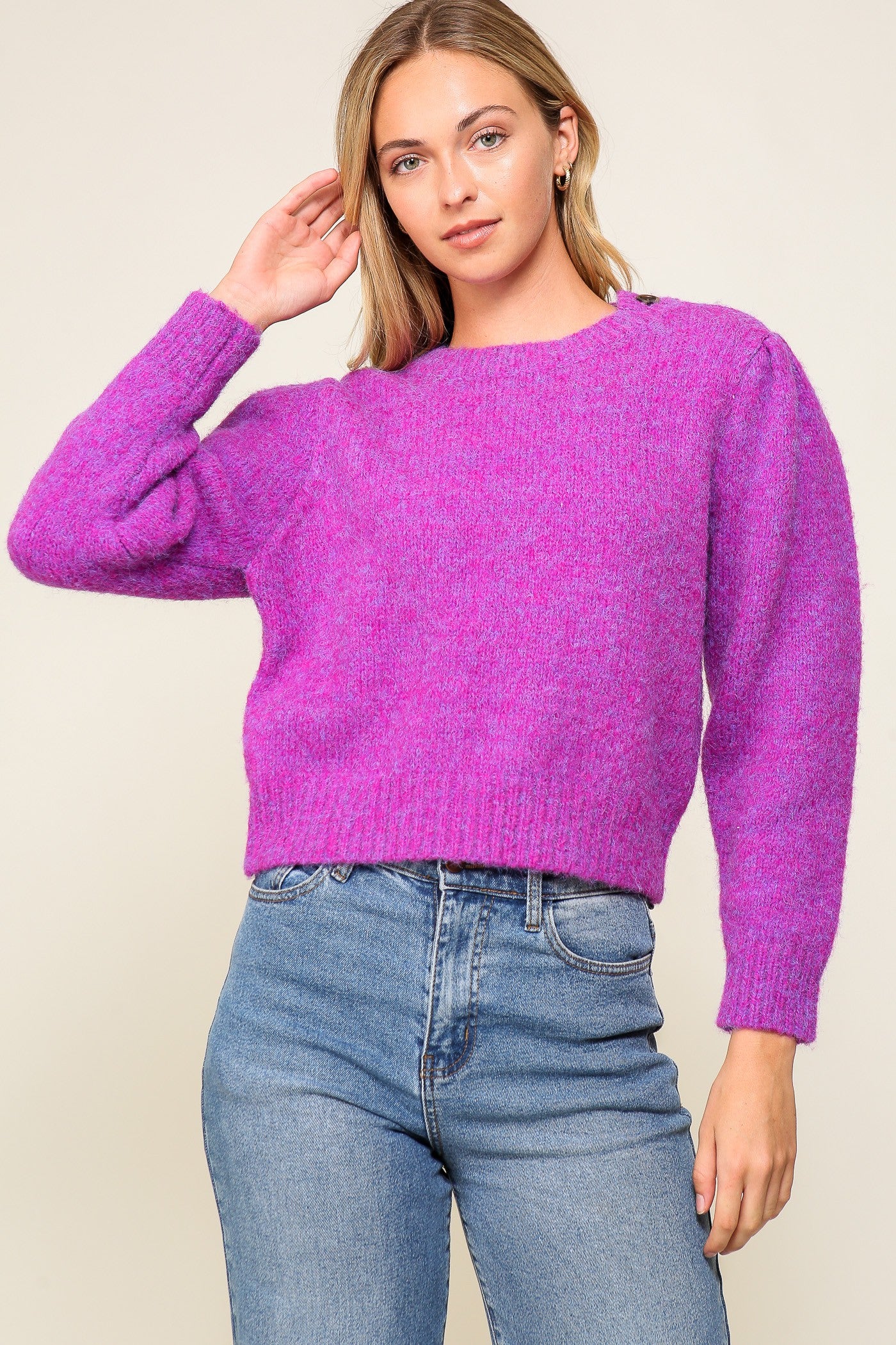 Meadow Mist Button-detail Sweater
