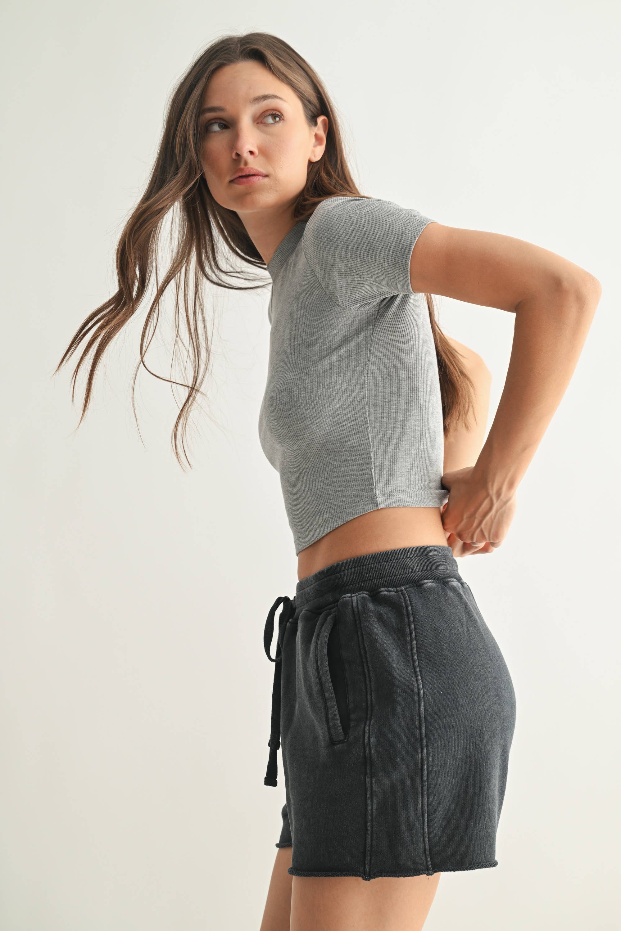 Essential Micro-Ribbed Athleisure Baby Tee