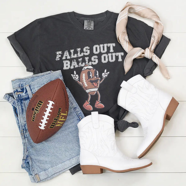 PRE-ORDER - Falls Out Balls Out Funny Graphic Tee, Game Day, Football