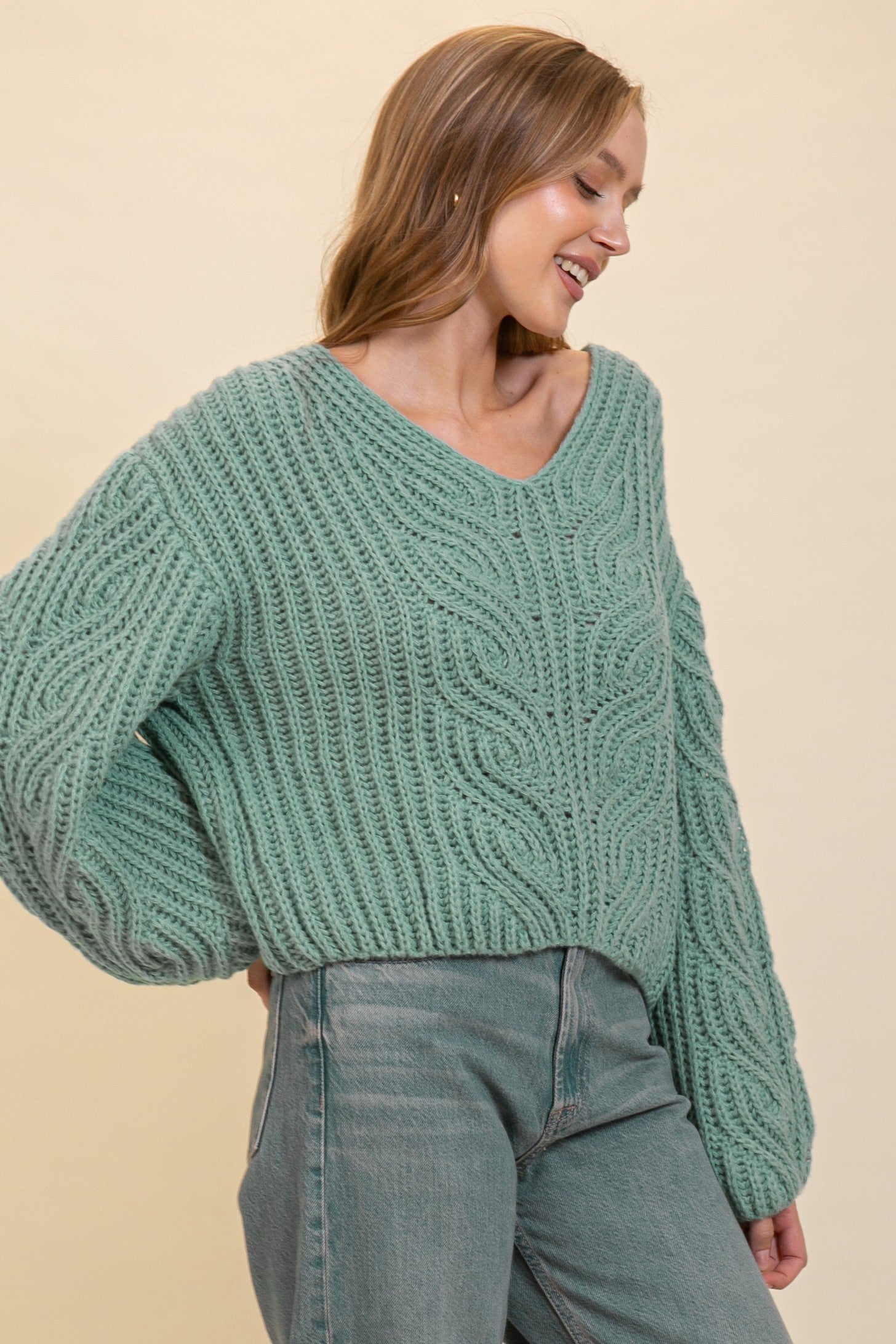 Chunky Cable Knit Sweater