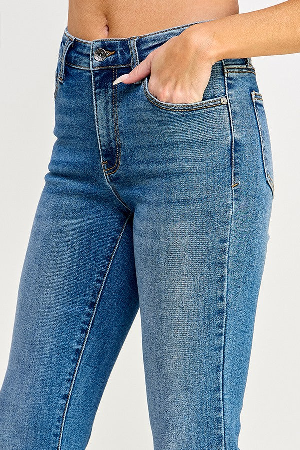 Saige - Tummy Control Mid Rise Skinny Bootcut