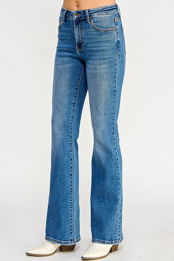 Saige - Tummy Control Mid Rise Skinny Bootcut