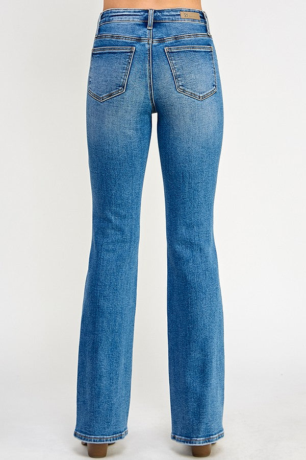 Saige - Tummy Control Mid Rise Skinny Bootcut
