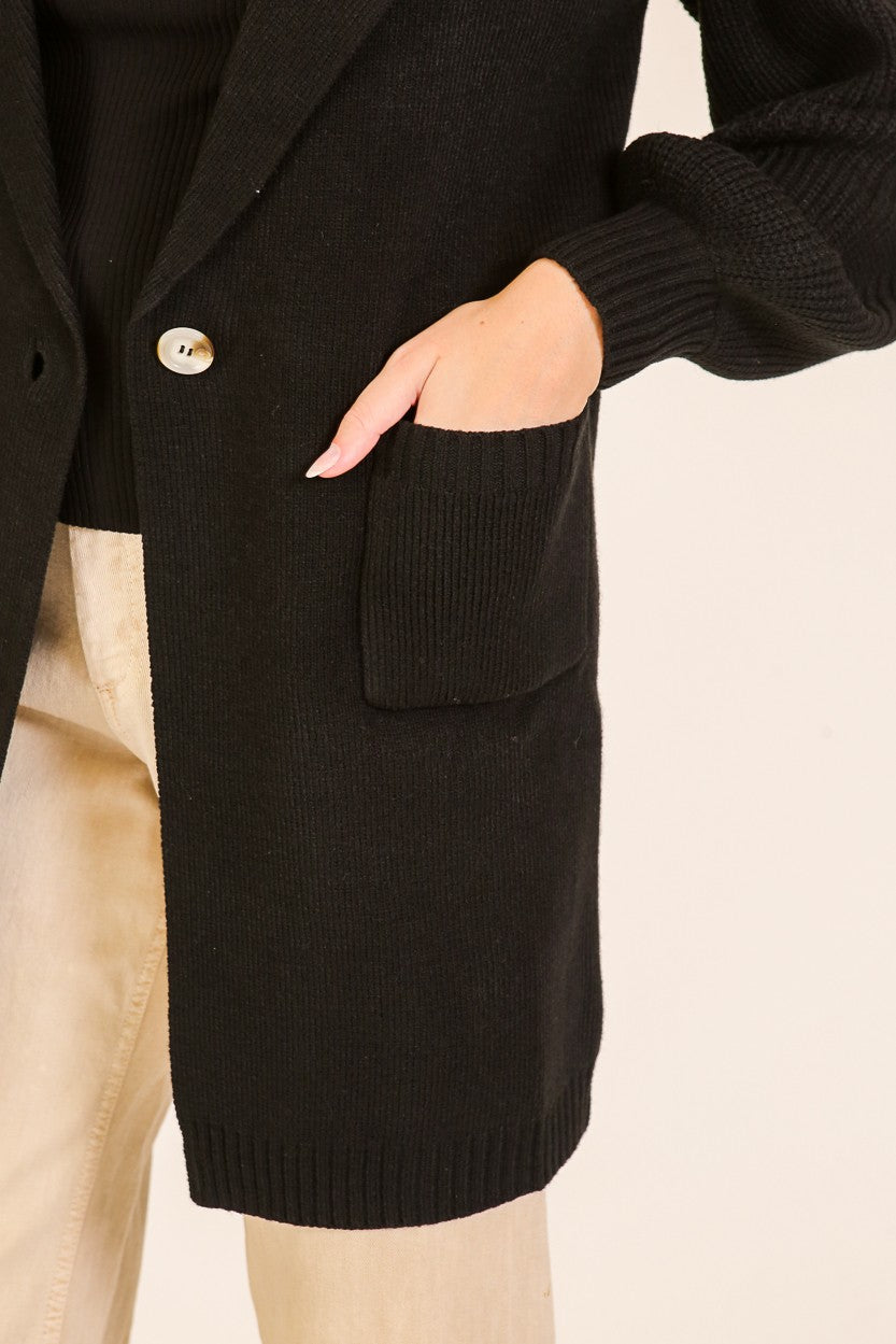 Knit Blazer-style Cardigan