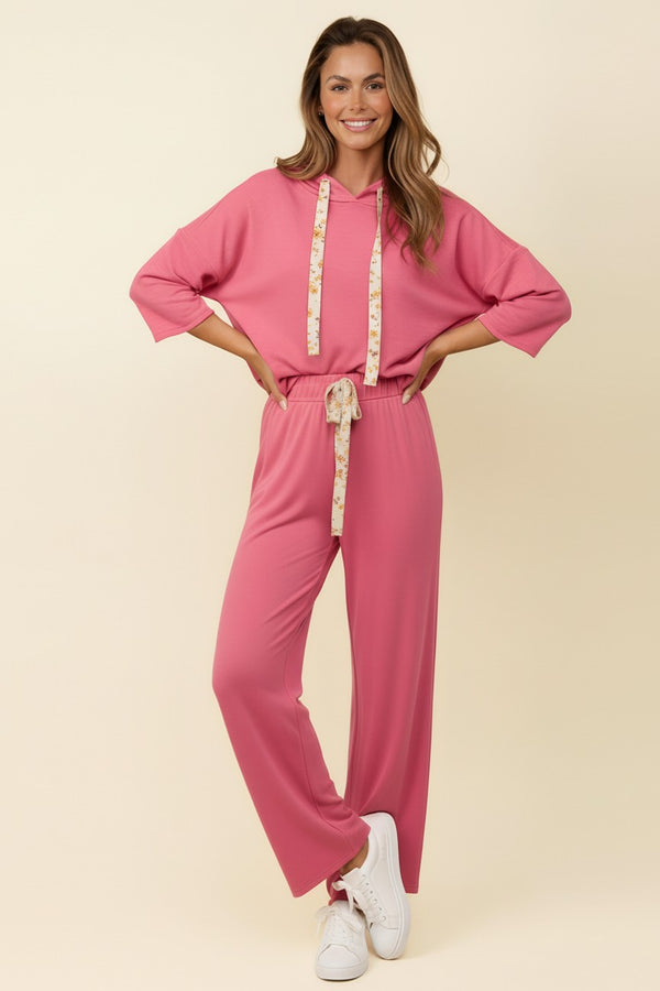 Plus Solid French Terry Loose Fit Lounge Wear Set