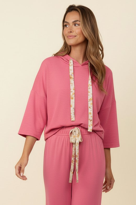 Plus Solid French Terry Loose Fit Lounge Wear Set