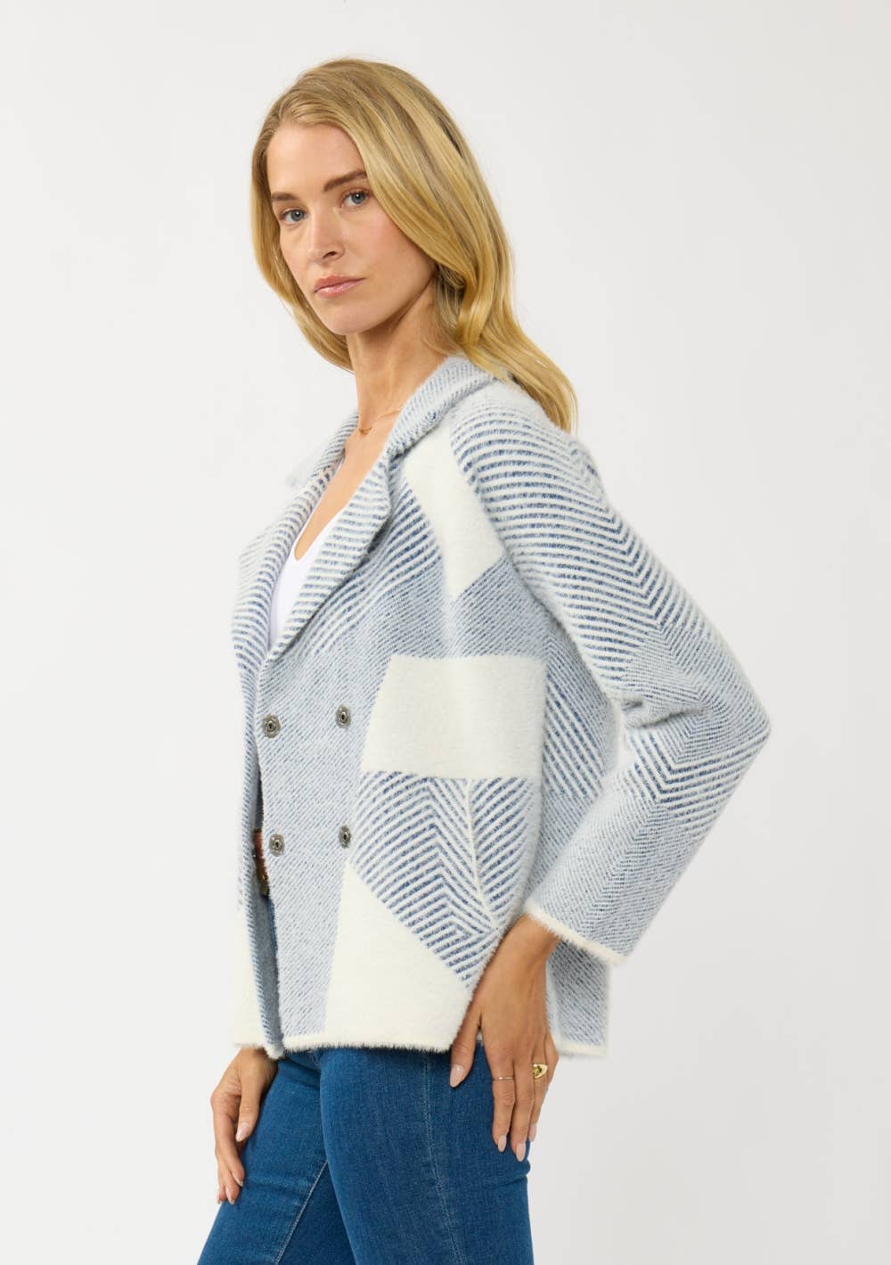 Double Breasted Sweater Jacket