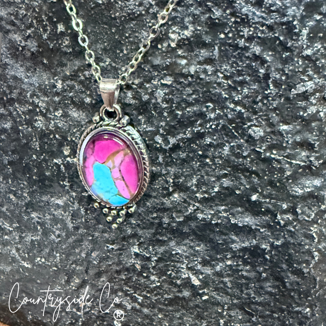 Cotton Candy Stone Necklace