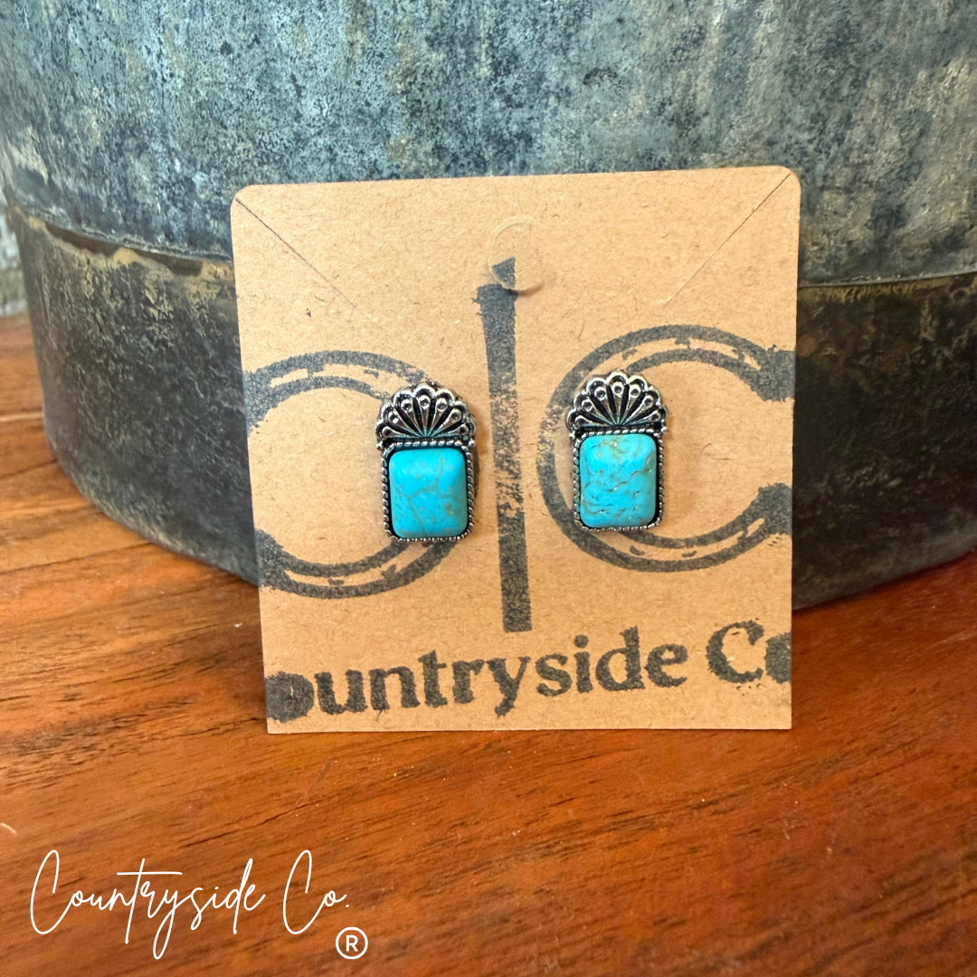 Turquoise Earring Square