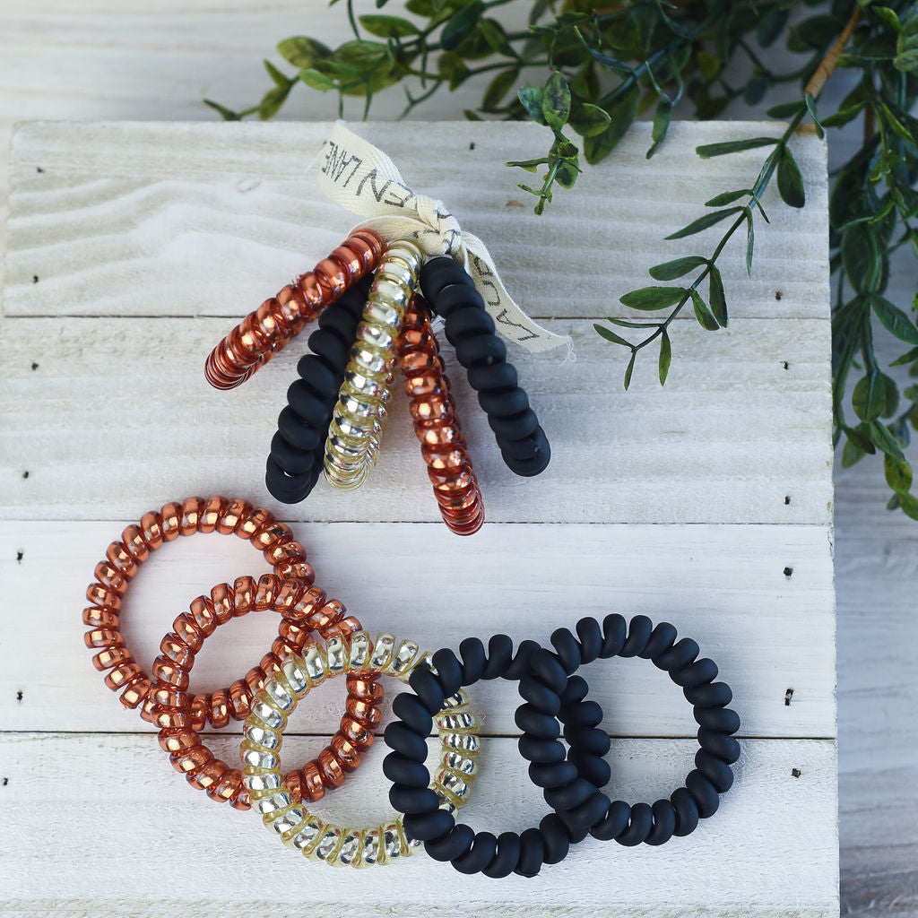 Large Hair Coil Set in Black and Orange