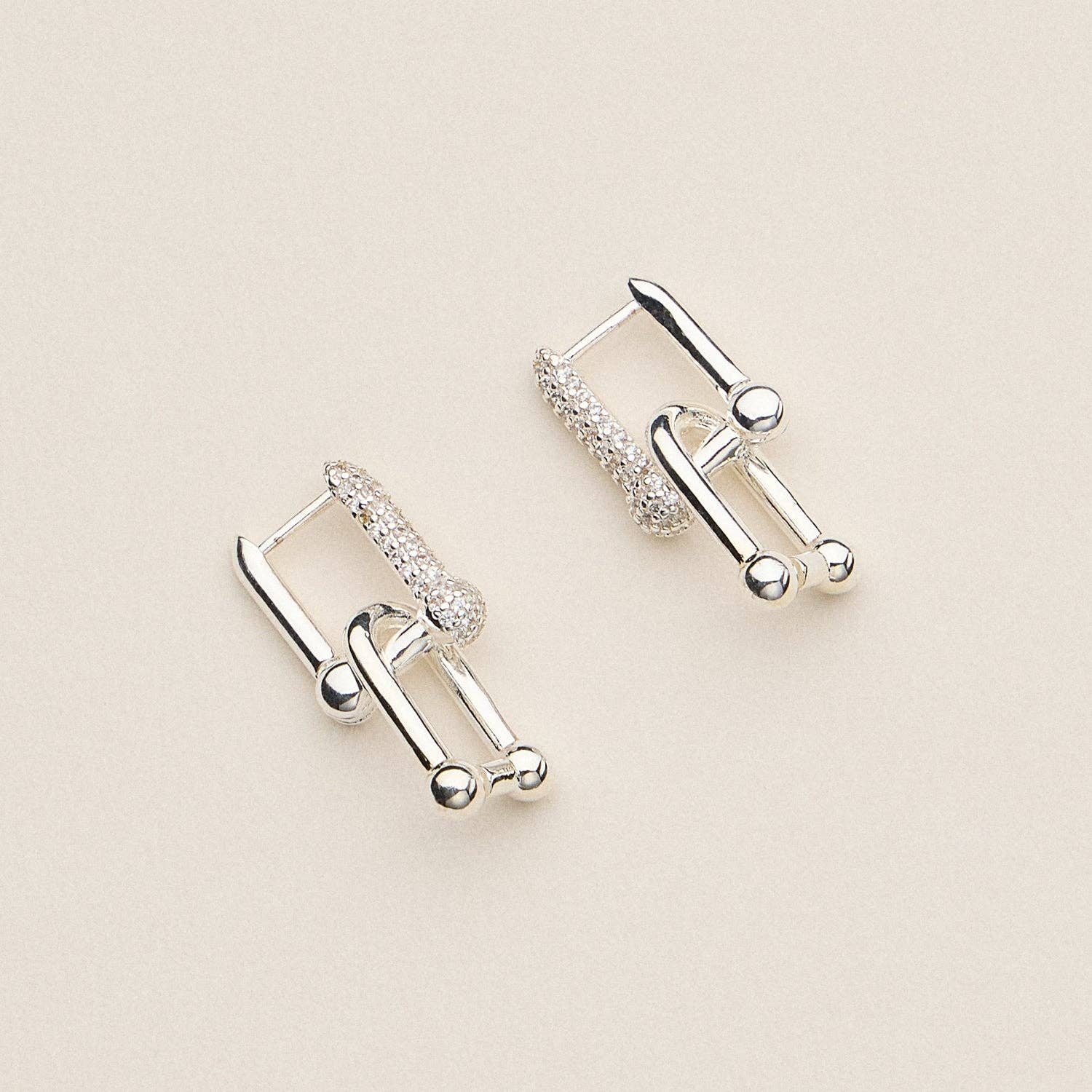 18K Gold-Dipped Crystal Lock Stud | Earrings