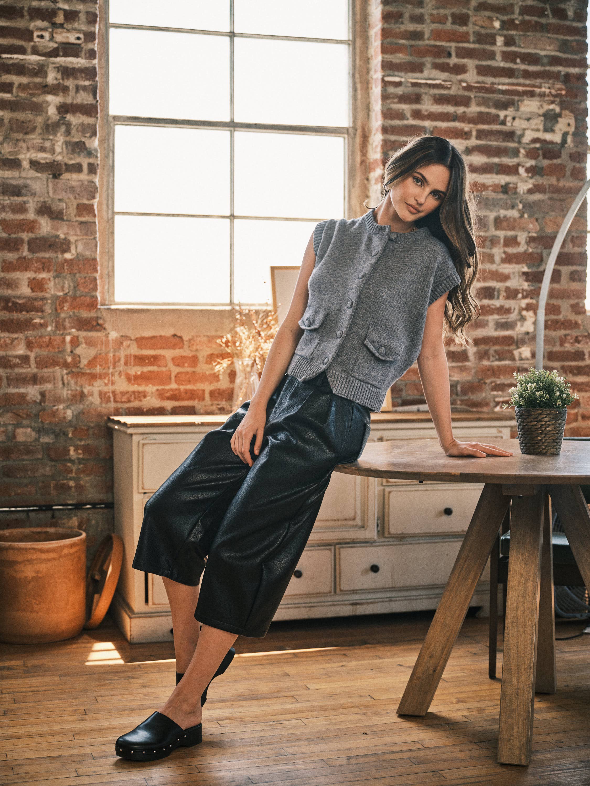 COZY BUTTON-DOWN SWEATER VEST