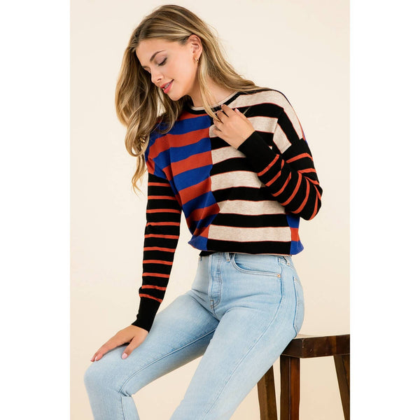 The Rebel Stripe Block Sweater