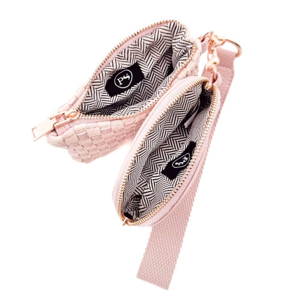 Wonderlust Woven Dual Pouch Wristlet Wholesale