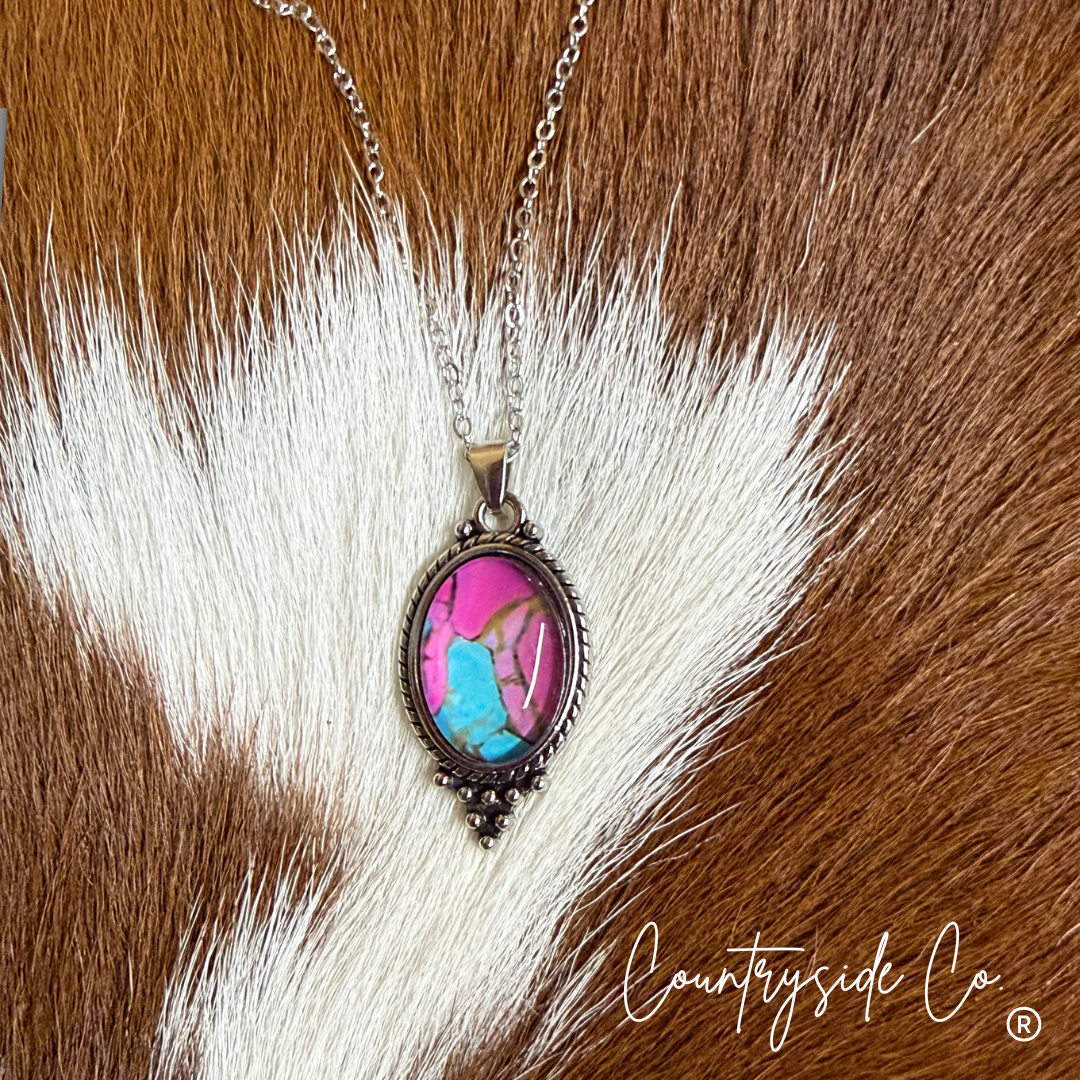 Cotton Candy Stone Necklace