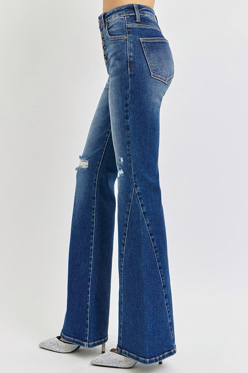 Risen Sculpt & Flare Button Jean