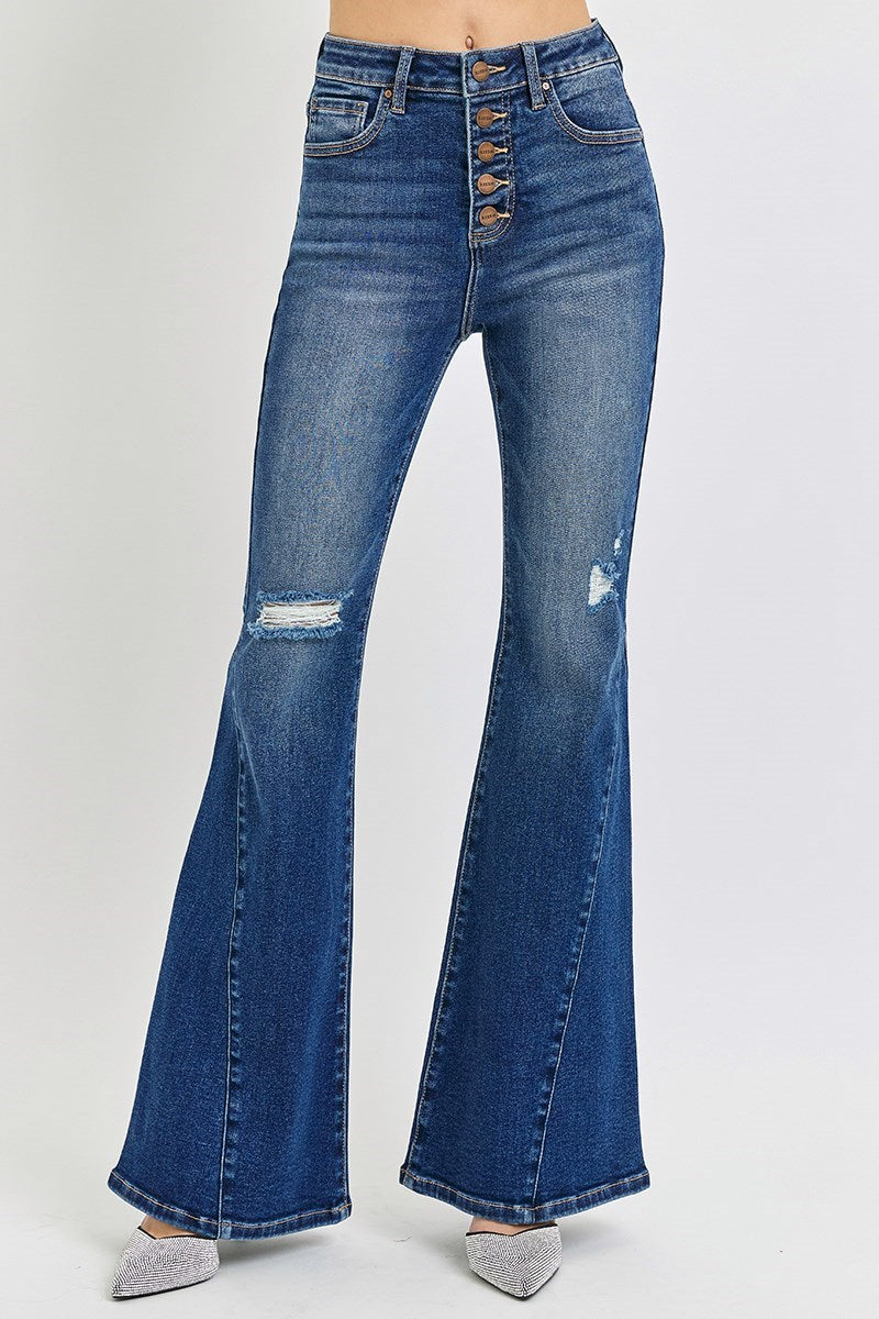 Risen Sculpt & Flare Button Jean