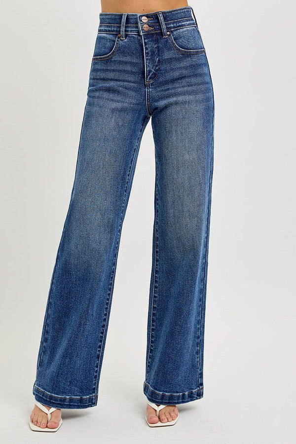 Risen Sculpted Rise Wide Jeans
