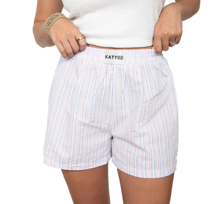 Light Pink and Blue Striped Boxers