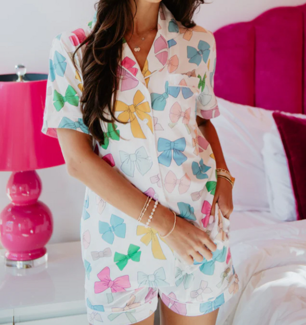 Multicolored Coquette Bows Loungewear Set