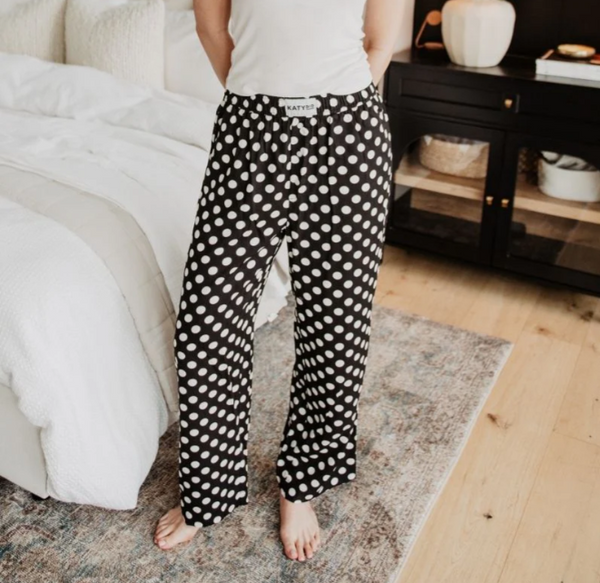 Black & White Polka Dots Boxer Pants