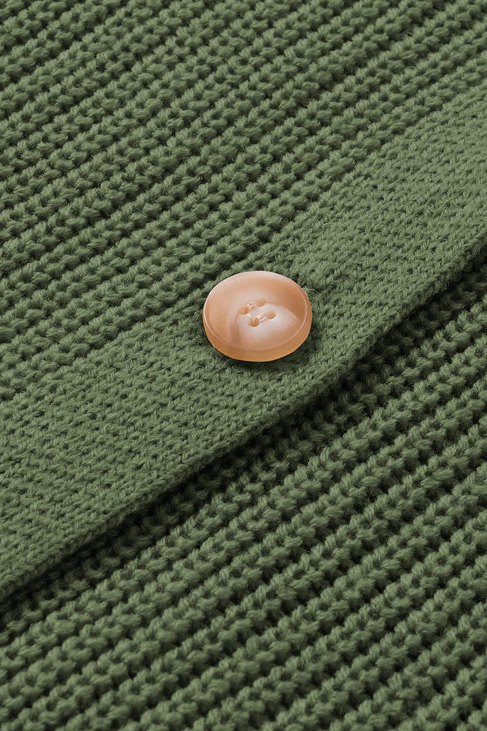 Knit V Neck Bishop Sleeve Button Cardigan