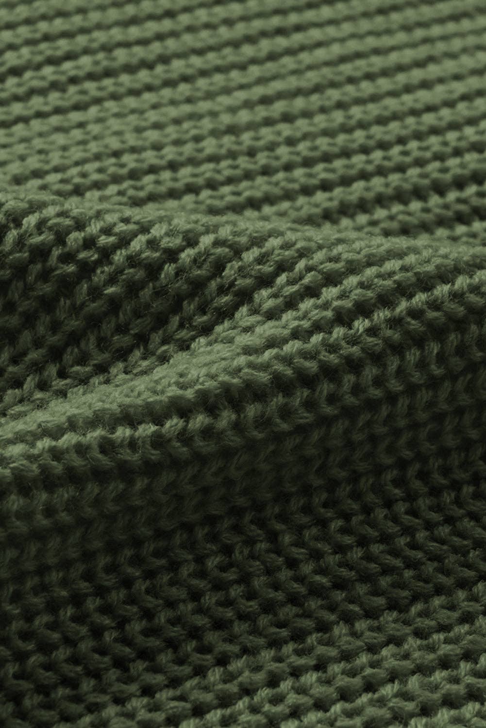 Knit V Neck Bishop Sleeve Button Cardigan