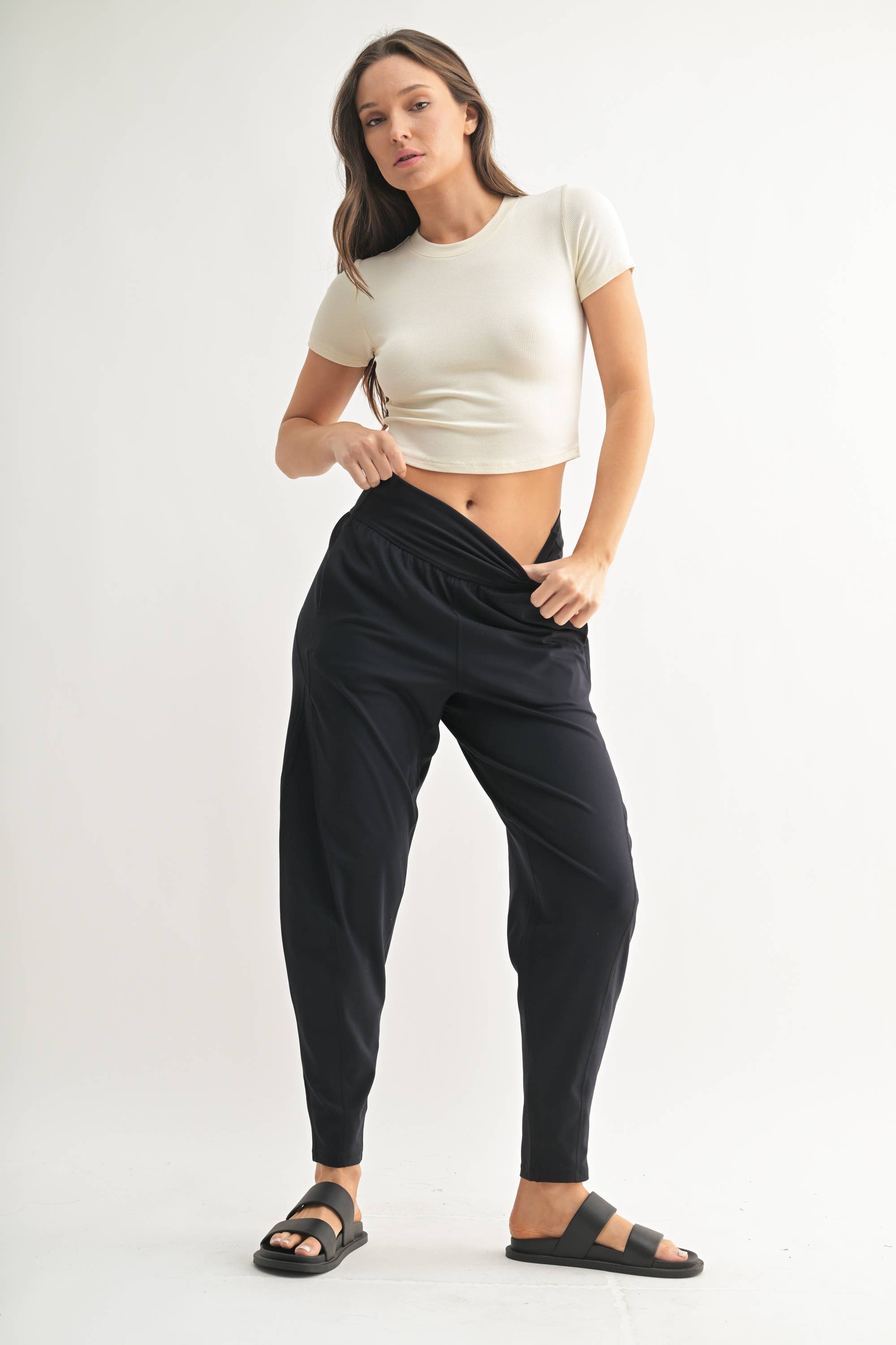 Essential Micro-Ribbed Athleisure Baby Tee