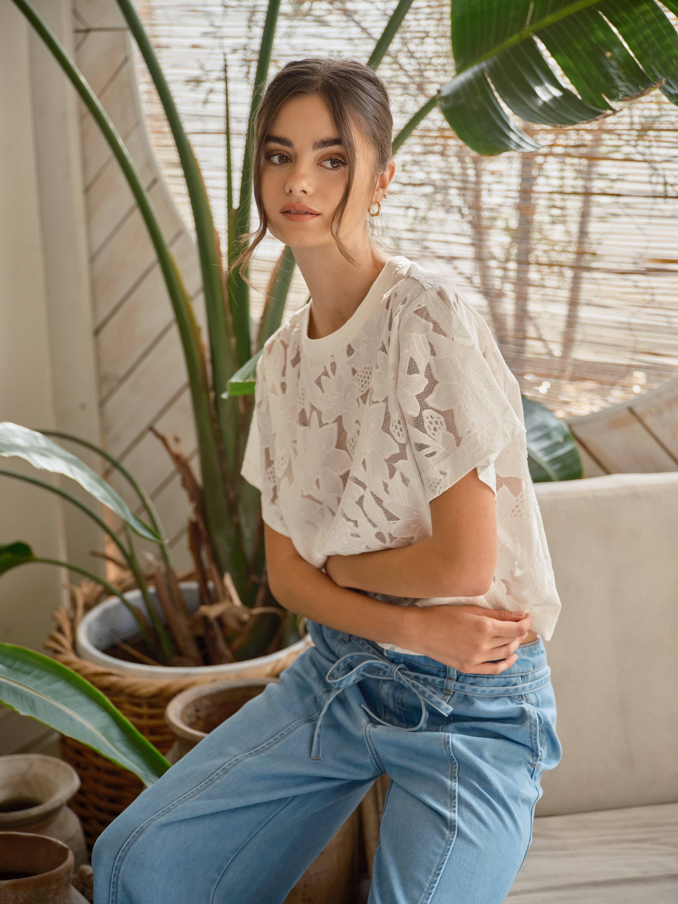 LACE FLORAL T SHIRTS