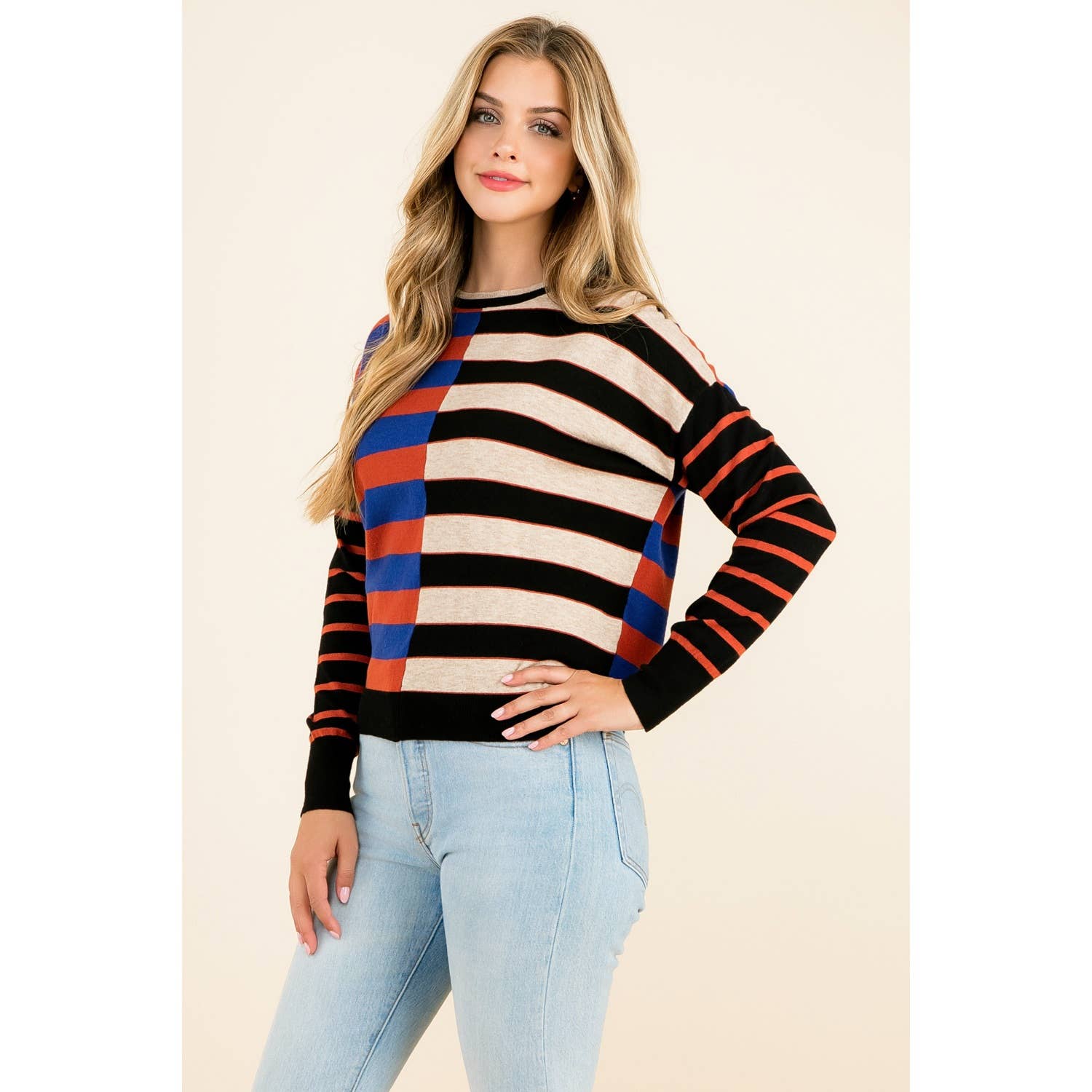 The Rebel Stripe Block Sweater