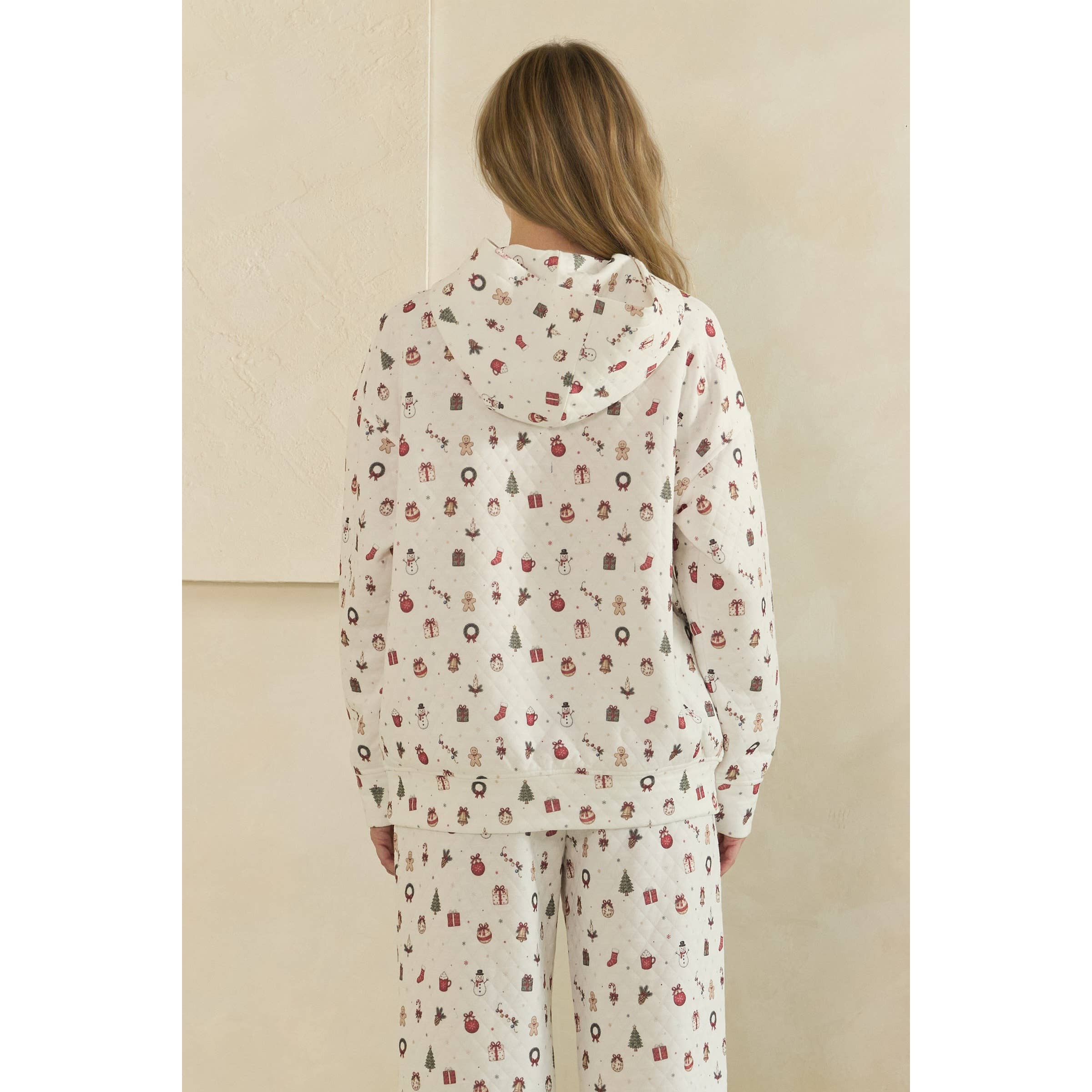 Cozy Holiday Print Lounge Hoodie