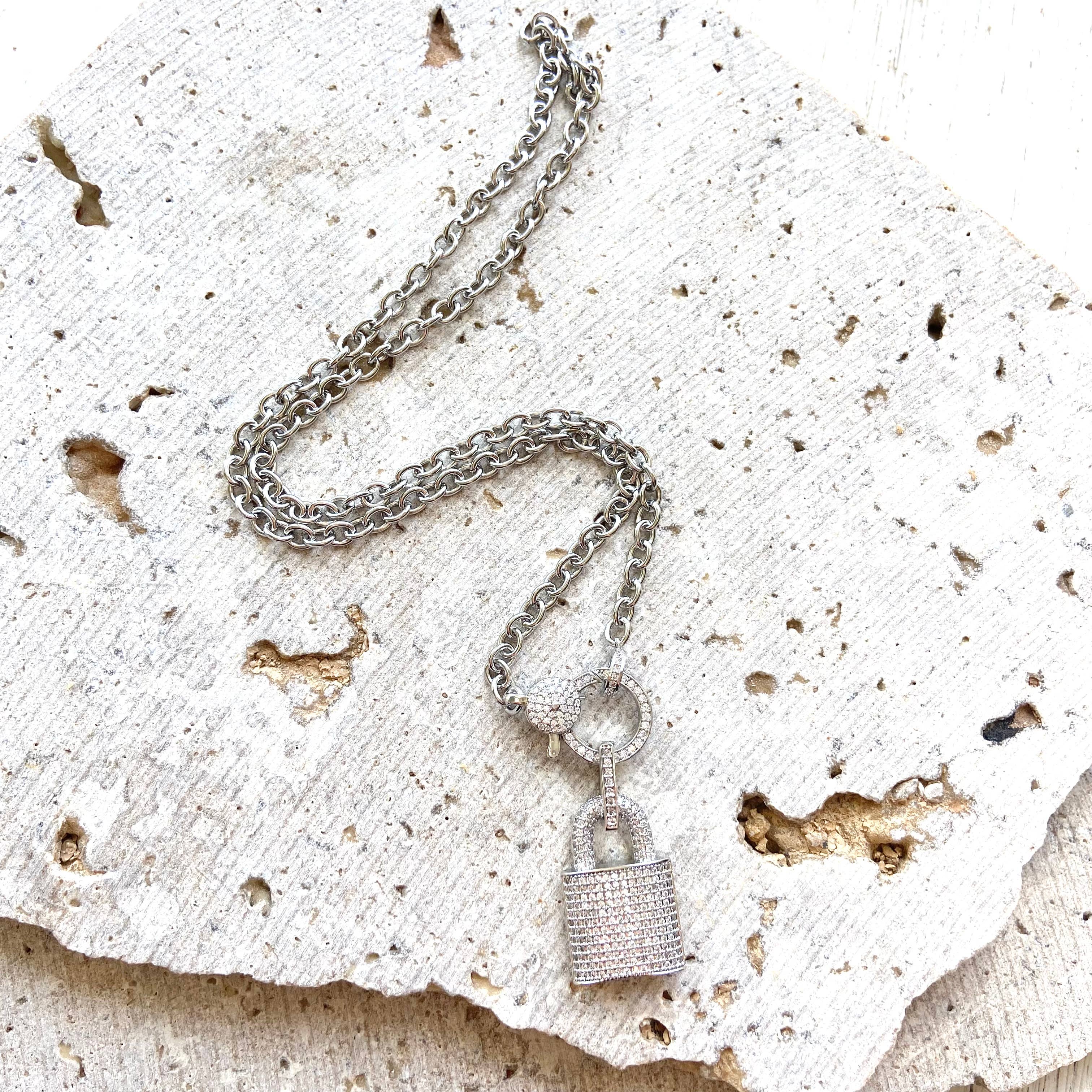 Silver Lock Necklace
