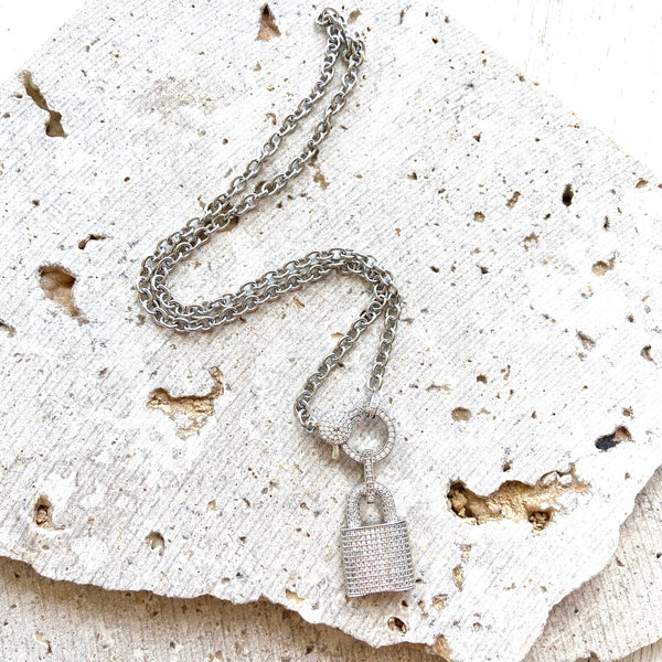 Silver Lock Necklace