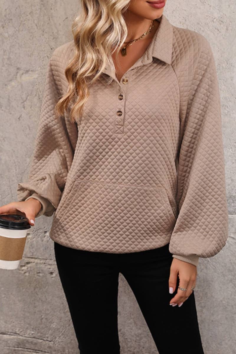 Lapel Long Sleeved Top