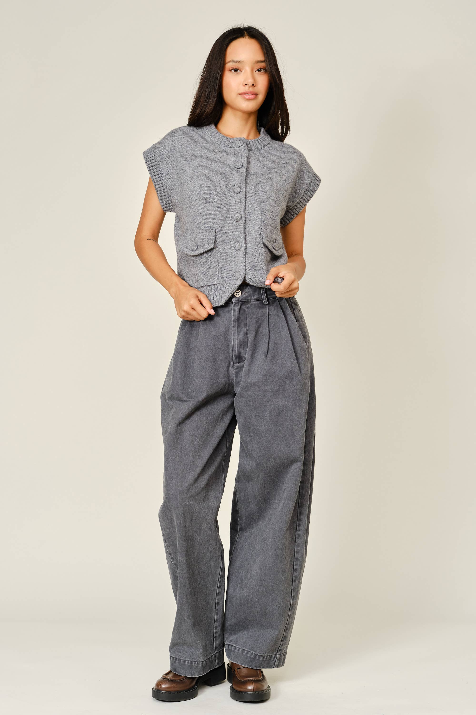 COZY BUTTON-DOWN SWEATER VEST