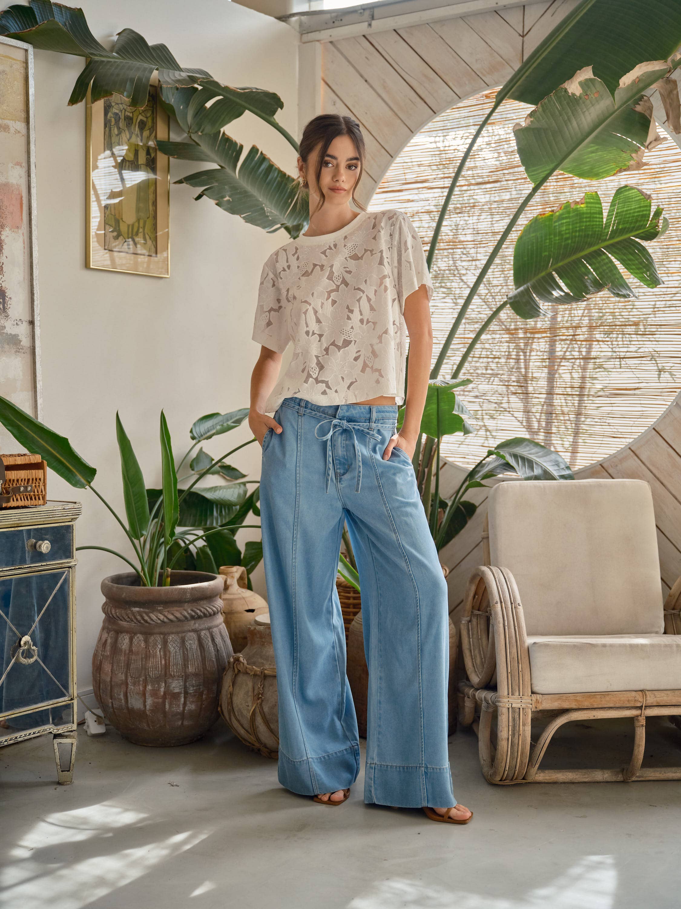 LACE FLORAL T SHIRTS