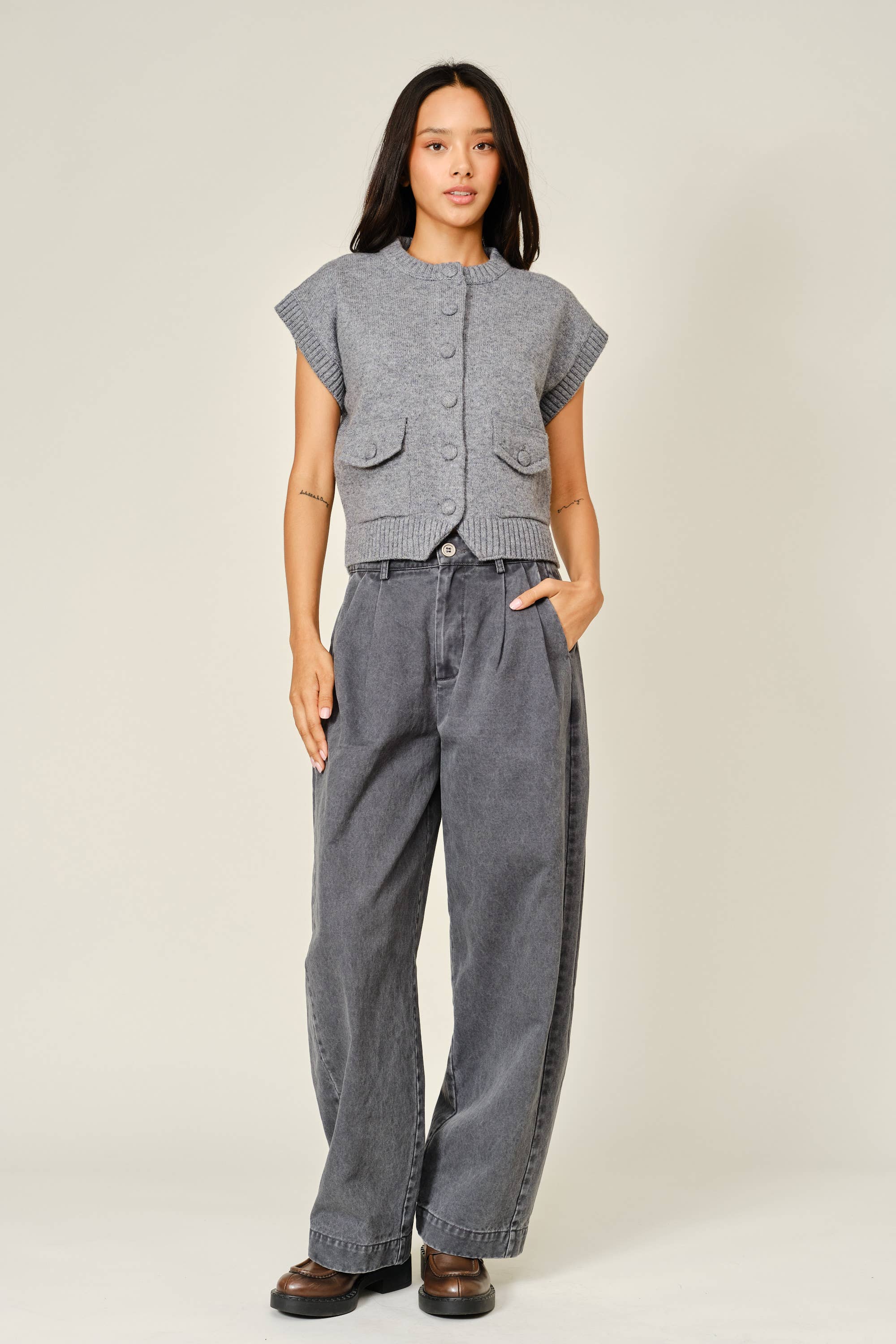 COZY BUTTON-DOWN SWEATER VEST