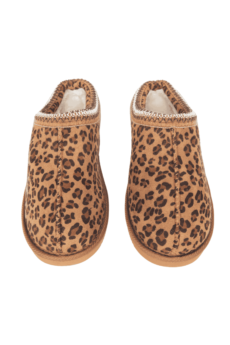 Leopard Print Embroidered Slippers